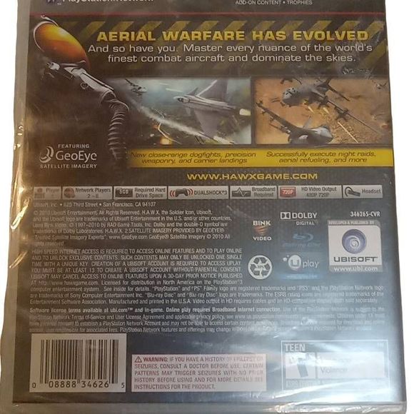 PS3 Tom Clancy's H A W X 2 Video Game - Picture 2 of 4